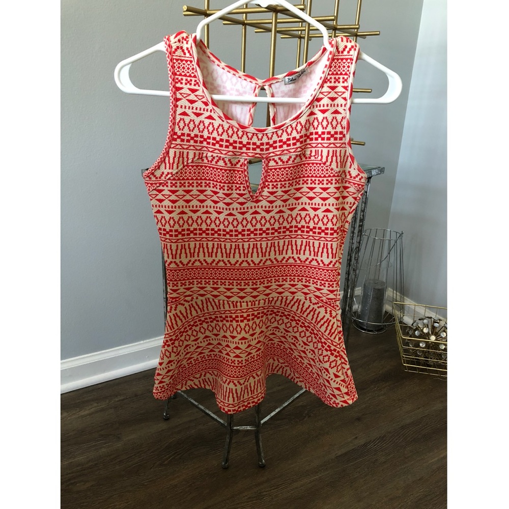 Peplum tribal tank. Like new.